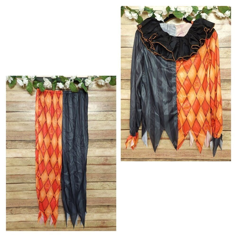 Underwraps Evil Scary Clown Teen One Size Halloween Costume Skull Print